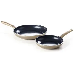 Greenpan Cambridge Bronze Fire Pan Set 24 cm & 28 cm - PFAS -frei - Induktion (CC006740-001), Pfannenset + Topfset, Bronze
