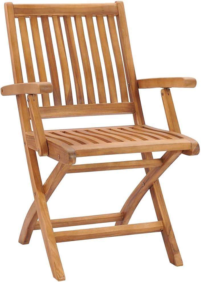 4 klappbare Gartenstühle aus massivem Teakholz, Gartenstuhl-Set für Terrasse und Balkon, zeitloses Design für Wohnung, Büro und Café, bis 110 kg belastbar