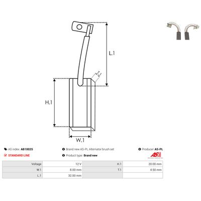 AS-PL Kohlebürste, Generator AB1002S