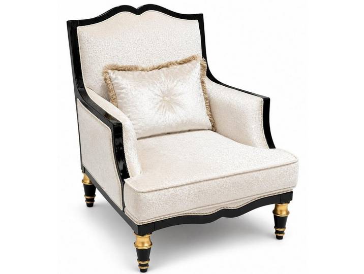 Xlmoebel Sessel Sessel mit schwarzen Rahmen Klassischer Sofa Sessel (1-St., 1-tlg)