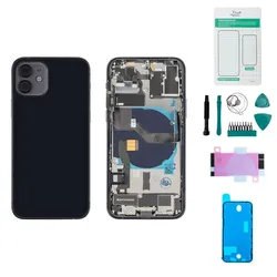iPhone 12 Gehäuse mit Backcover Schwarz - Set
