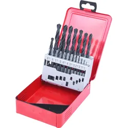 KS Tools HSS-R Spiralbohrer-Satz, Stahlblechkassette, 19-tlg, 1-10mm - 330.1610
