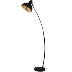 EGLO, Stehlampe, Jaafra Stehlampe - E27 - 158 cm - Boog -Lampe - Schwarz/Gold (E27)