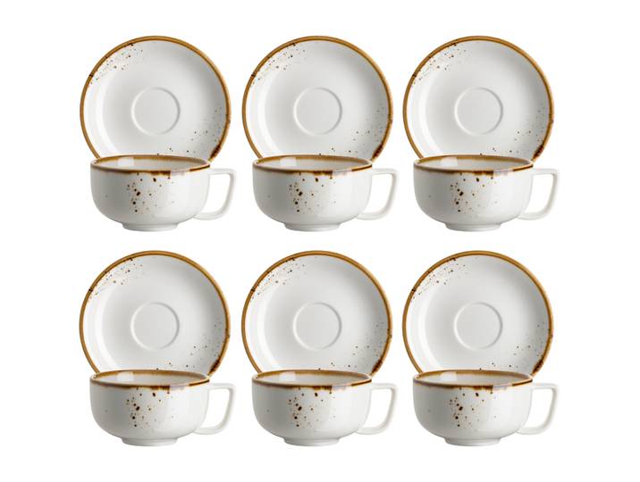 MÄSER Espressotassen-Set 12-tlg. Pintar Weiss/Braun Porzellan 0.105 l - Espressotassen-Set 12-tlg.