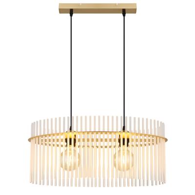 GLOBO LIGHTING Hängeleuchte "GORLEY", gold (goldfarben matt), H: 140cm, 1 Stk., Leuchten, Hängelampe goldfarben Glasstäbe opal klar verlaufend elegant, Hängeleuchte