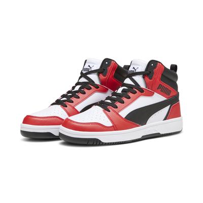 Sneaker PUMA "Rebound Sneakers Erwachsene", Herren, Gr. 36, Textil, rot (weiß schwarz for all time rot), Obermaterial: Synthetik, Textil. Futter: Textil. Innensohle: Keine Angabe, Textil. Laufsohle: Gummi, Schuhe Sneaker