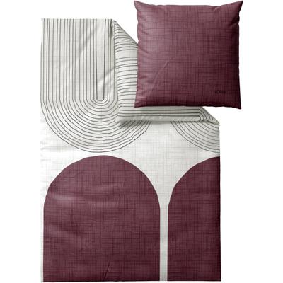 Bettwäsche S.OLIVER "Satinbettwäsche s.Oliver", rot (burgundy), B/L: 155cm x 220cm, 1 Stk., 1 Stk., Mako-Satin, B/L: 80cm x 80cm, 2, Mako-Satin, Obermaterial: 100% Baumwolle, Bettwäsche, Bettwäsche, mit modernem Design-Statement