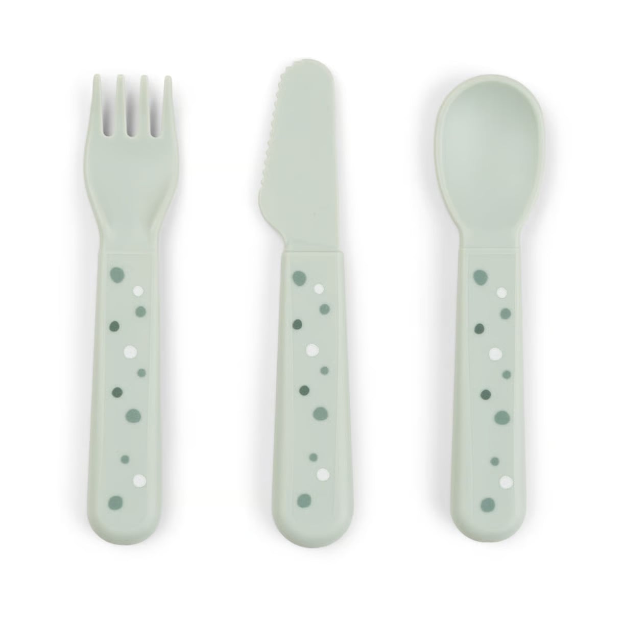 Done by deer Happy Dots foodie bestekset 3-delig Green
