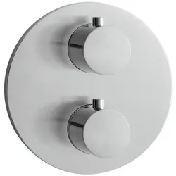 Herzbach Design iX Fertigmontageset 17.503055.1.09 Edelstahl gebürstet, Unterputz-Brause-Thermostat round