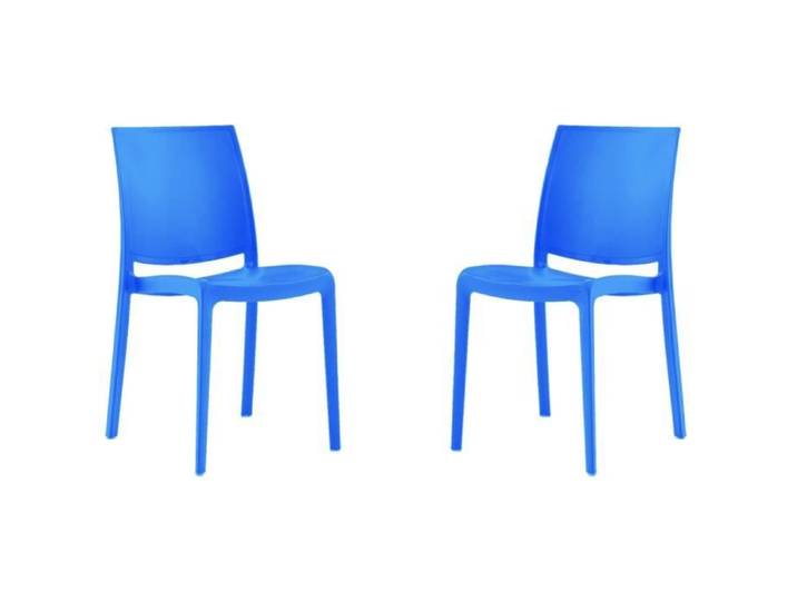Chaise de jardin empilable en polypropylène - Set de 2 FEBE Bleu clair