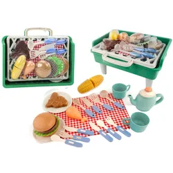 Grillset Grill Essen Besteck Teller Tassen
