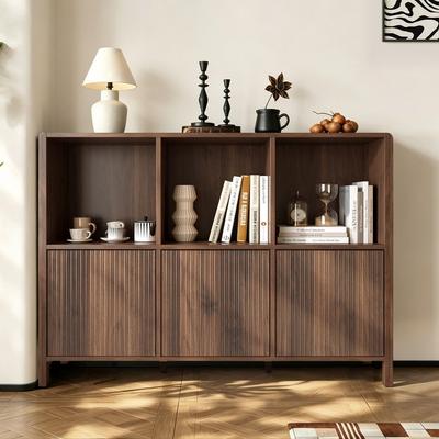 "Farmhouse 70.87""Tall Arched Bookcase with 3-Tier Shelves, Bookshelf with Display Shelves and Storage Cabinet"