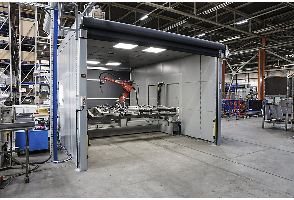 kaiserkraft Akustik-Stellwand, Industrie, Komplettmodule, LxBxH 5230 x 5130 x 2500 mm