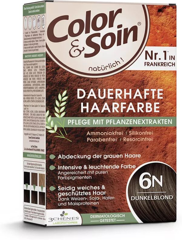 Color & Soin - Coloration permanente 6N Blond Foncé, 135 ml