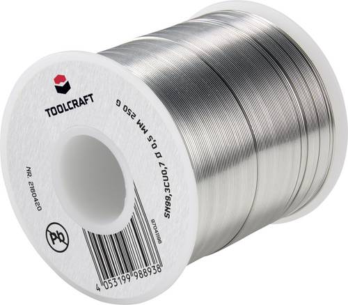 TOOLCRAFT Lötzinn, bleifrei Spule Sn99,3Cu0,7 ROL1 250g 0.5mm
