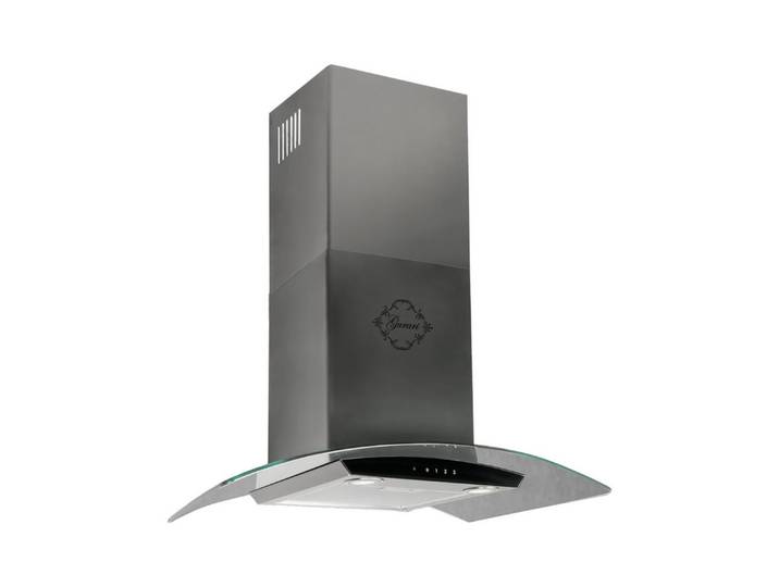 GURARI Wandhaube Dunstabzugshaube 60 cm GCH T 465 IS 60 BL PRIME N Schwarz Abzugshaube  Abluft/Umluft, saugstarker 1000 m³/h Motor, Dunstabzug Wandmontage