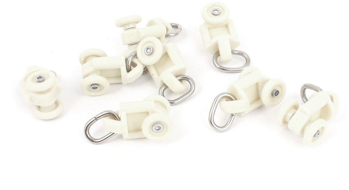 Sourcingmap Rolwieltjes voor gordijnrails, 10 mm diameter, 8 stuks, wit