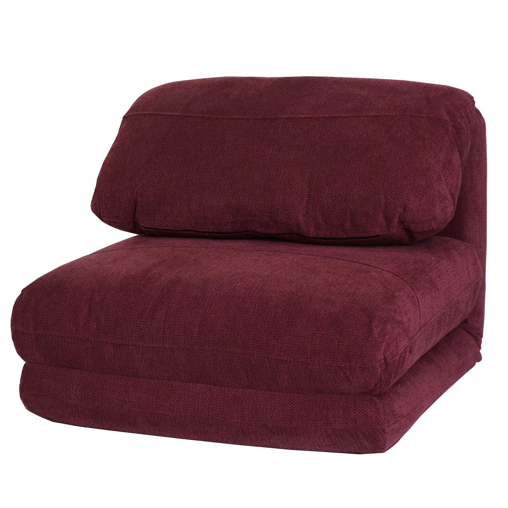 Schlafsessel MCW-E68, Schlafsofa Funktionssessel Klappsessel Relaxsessel, Stoff/Textil ~ bordeaux