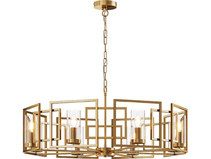 Lampe suspendue\, métal\, or\, verre\, D 40\,5 cm