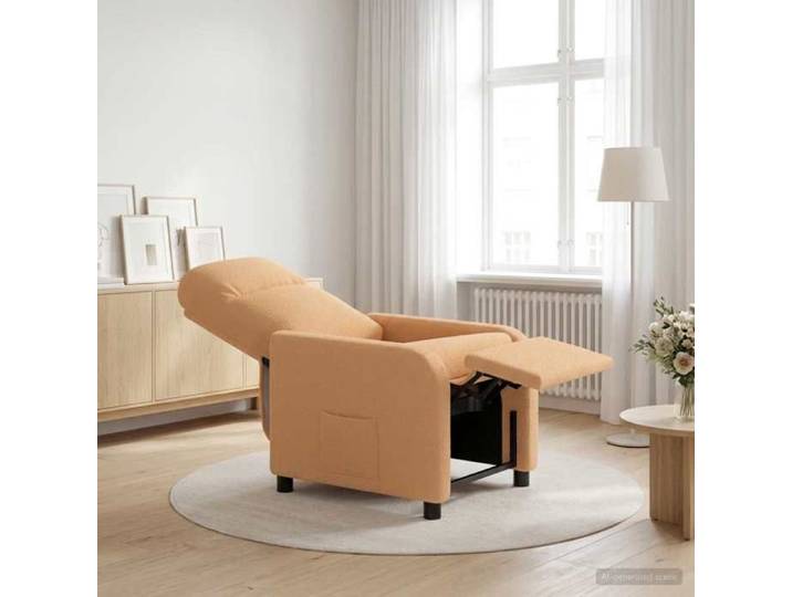 ELORAN®Fauteuil inclinable - Beige - Bouclé - Fauteuil simple Moderne_00775722