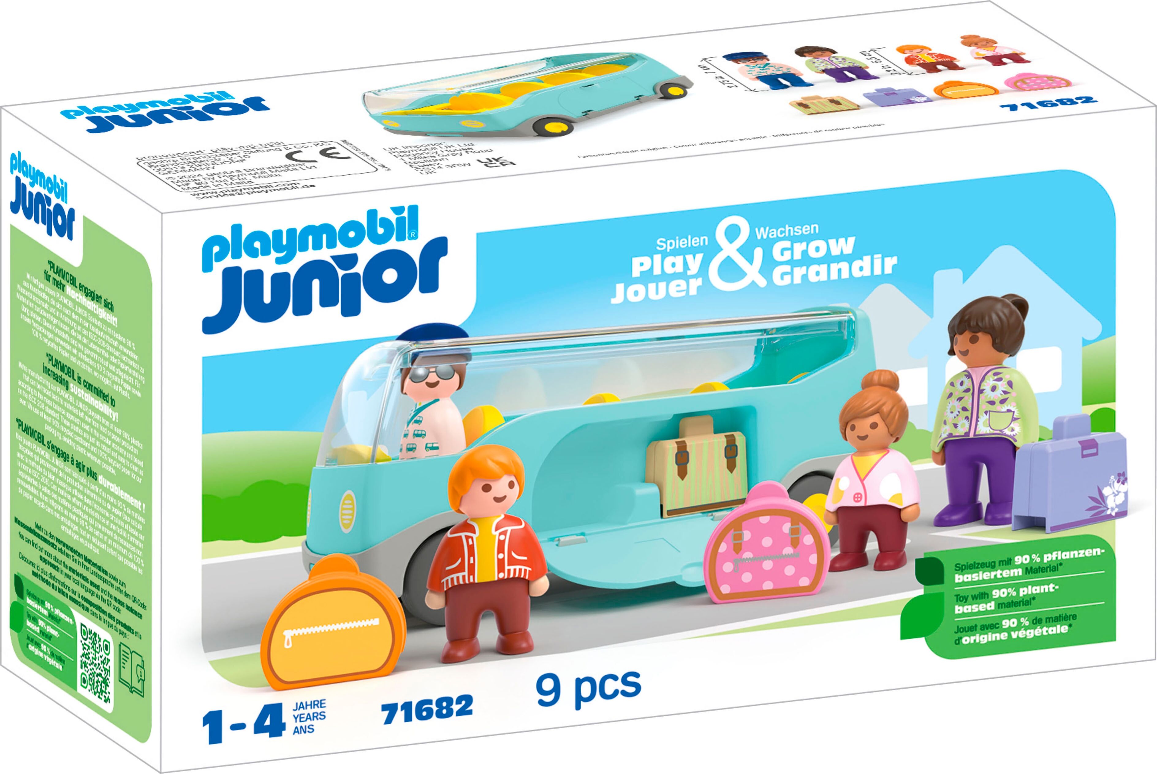 Konstruktions-Spielset PLAYMOBIL "Reisebus (71682), JUNIOR", bunt, Spielbausteine, Kinder, Kunststoff, Konstruktions-Spielset, Made in Europe