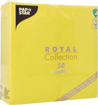 Servietten Papstar Royal Collection, 5 x 50 Stück, 1/4-Falz, Stoffoptik, 400 x 400 mm, Papier, limonengrün