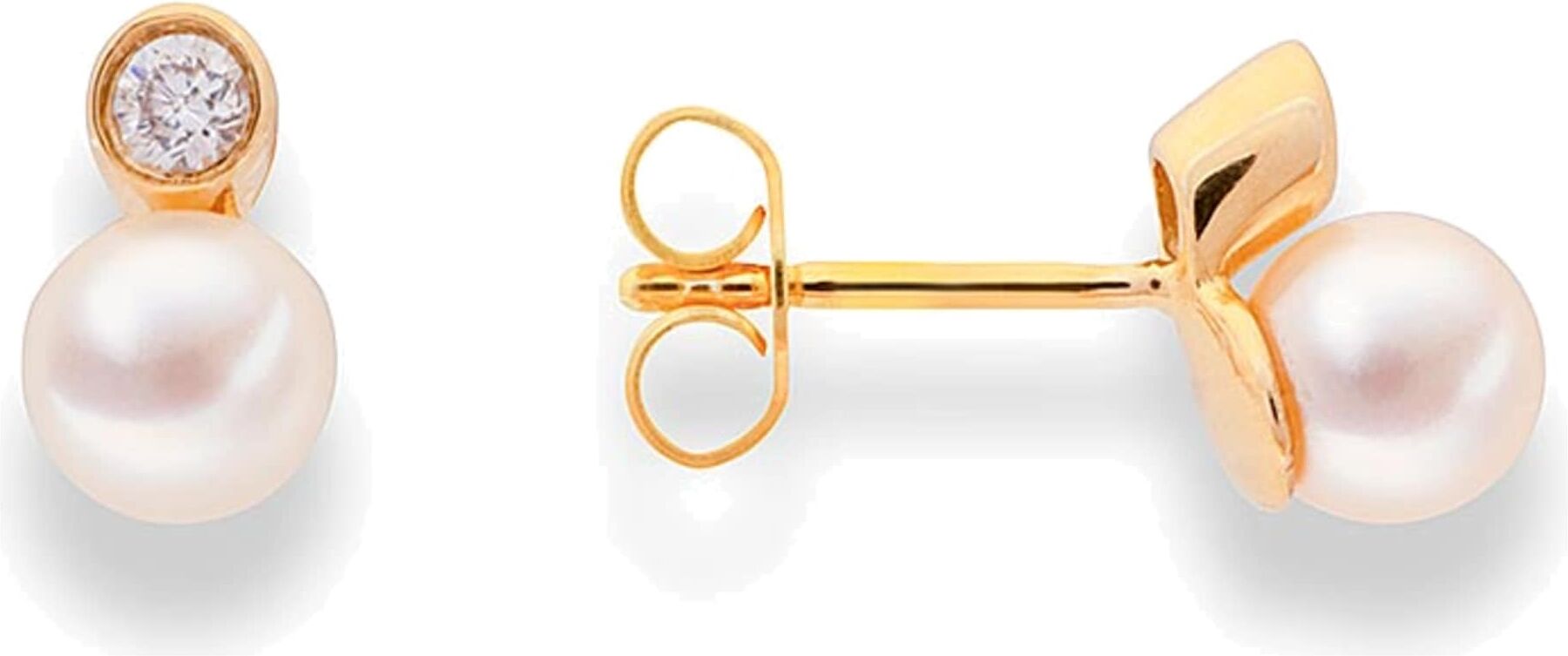 Perlenohrringe DI PERLE, gold (weiß), Ohrringe, Damen, Damen (mm )