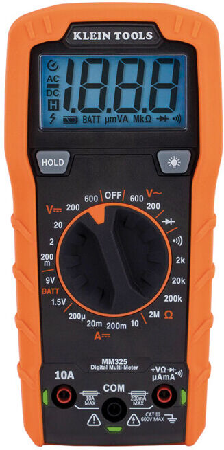 Klein Tools Multimètre numérique manuel 600 V CAT III (MM325)