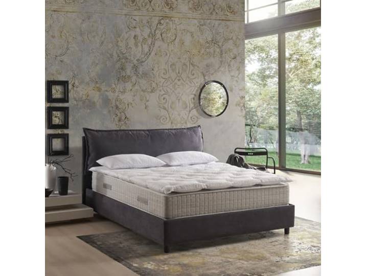 EVERGREENWEB Orthopädische Matratze 90x190 hoch 32 cm mit Abnehmbar Topper Gänsefeder-Effekt aus Memory Foam Flocken + Kissen KOSTENLOS Ergonomisch, Atmungsaktiv Weiß Bezug, Hypoallergen, Antimilbe