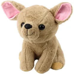 Plüsch Maskottchen Kuscheltier Kleiner Hund Chihuahua Beige 22cm