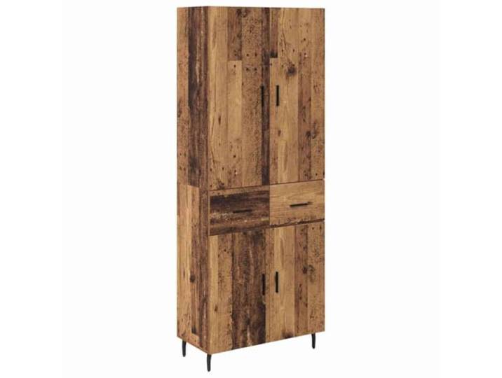 Kaorsrow Highboard 2 STK. Altholz Holzwerkstoff Glas 69.5x34x180 cm Zweiteiliges Set mit Glaselementen und 2 Schubladen für flexible Nutzung im Esszimmer.