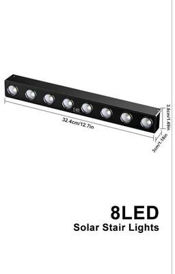 Uplifted Goods Solar Powered LED Exterior Wall Lamp For Outdoor Ambient Lighting 8 Led Bulb warm White