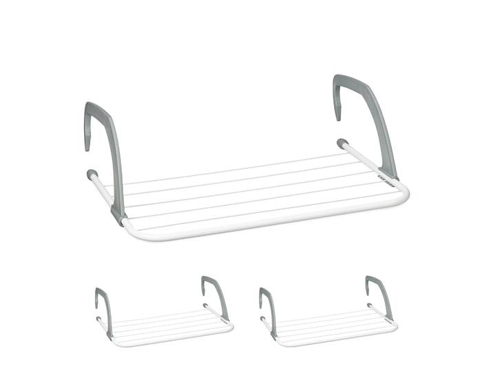 Wäscheständer Heizung 3er-Set Weiss-Grau