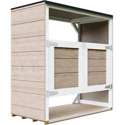MÜLLTONNENBOX 2er 240L, M980A-TERRA BROWN, aus wetterfestem LP Smartside Holz