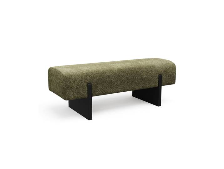 Banc en tissu bouclette vert vintage