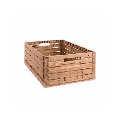 PROREGAL Klappbox Active Lock Holzdekor, HxBxT 21,8x40x60cm,Braun, 44,8 Liter, Kiste, Faltbox, Transportkiste, Obstkiste, Gemüsekiste
