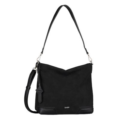 Umhängetasche GABOR "Cira", Damen, Gr. B/H/T: 29,5cm x 25cm x 12cm, schwarz, Lederimitat, Taschen Umhängetasche, Damen Schultertasche mit Logoschriftzug