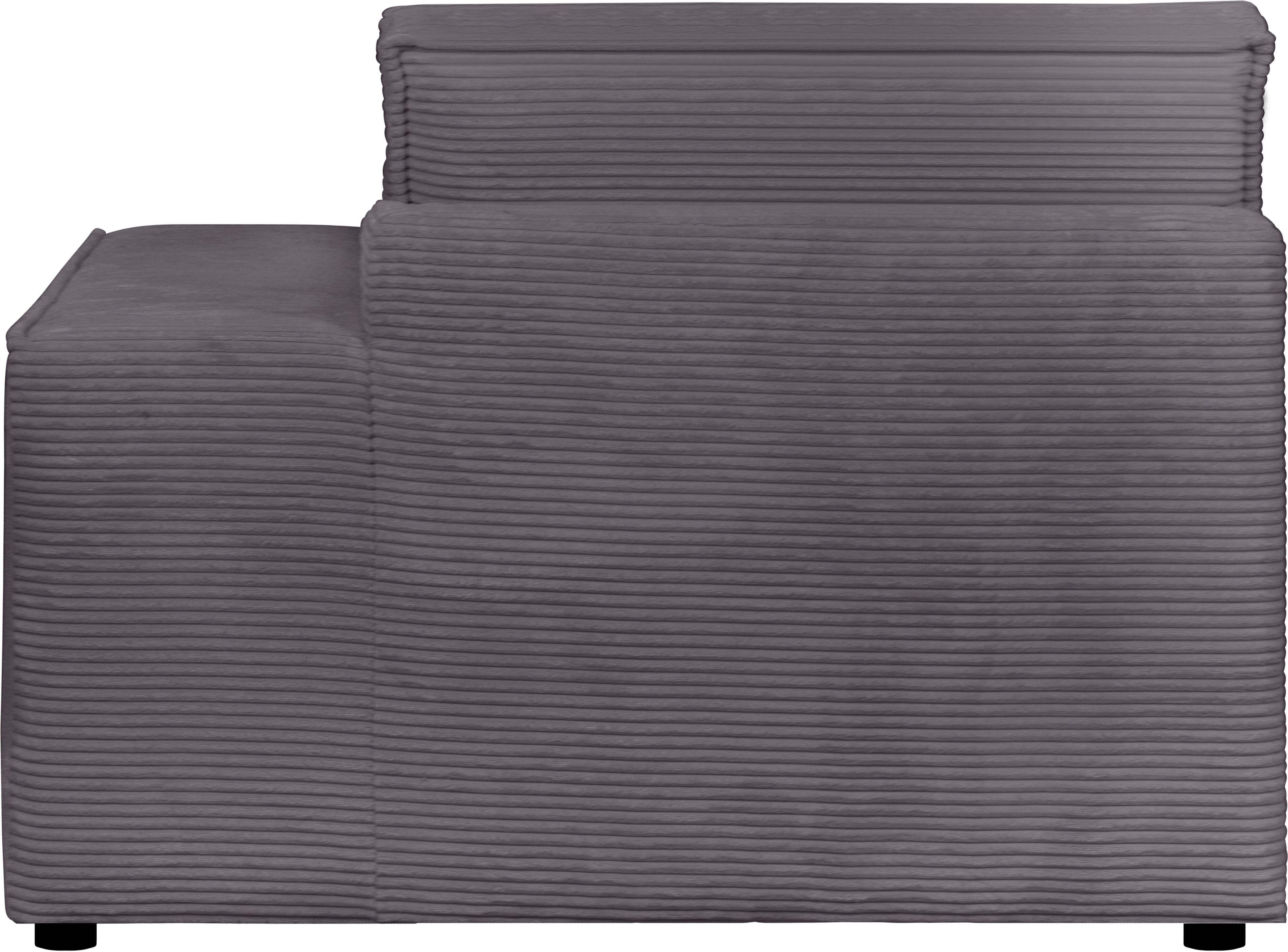 Ottomane OTTO HOME "Enid", grau, B:130cm H:75cm, 100% Polyester, Sofas, Ottomane, einzeln stellbar oder als Teil eines Modulsofas, fester Sitzkomfort