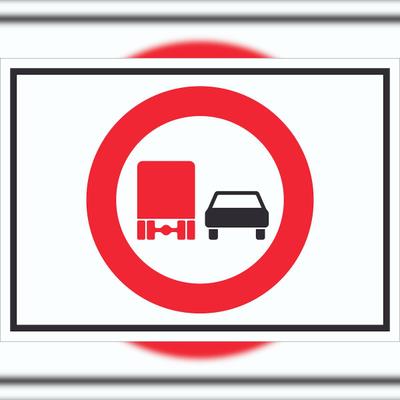 HB-Druck Überholverbot KFZ über 3,5t Symbol Schild A0 (841x1189mm)