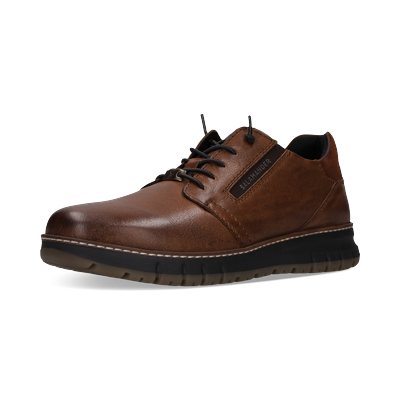Slip-On Sneaker SALAMANDER "Quickborn", Herren, Gr. 43, braun (cognac), Leder, Schuhe, Sneaker, Halbschuh mit elastischen Schnürsenkeln