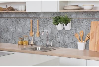 "Merola Tile Recycle Hex River White 8-1/2"" x 9-7/8"" Italian Porcelain Floor and Wall Tile"