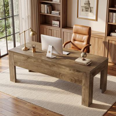 OEM 63-Inch Office Desk, Modern Executive Desk with Large Tabletop, Wooden Computer Desk, Long Workstation for Home Office
