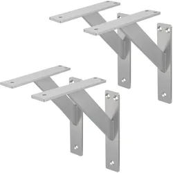 REGALHALTERUNG 4er Set 180x180 mm Silber aus Aluminium