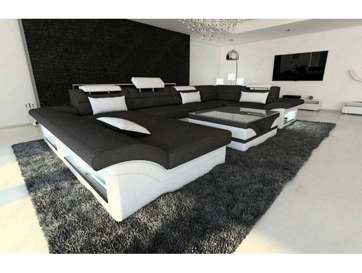 Wohnlandschaft Enzo U-Form in Stoff