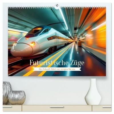 Futuristische Züge (hochwertiger Premium Wandkalender 2027 DIN A2 quer), Kunstdruck in Hochglanz