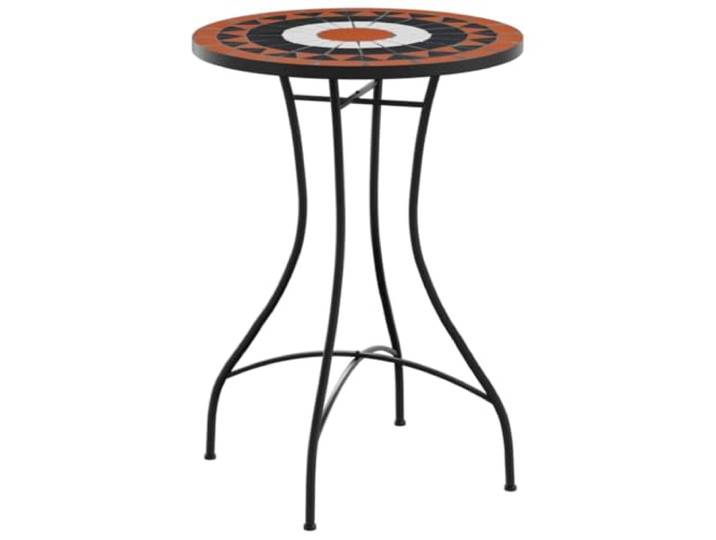 Roanoer Mosaik-Bistrotisch Terrakotta Weiß Ø50x70 cm Keramiktisch Mediterranes Mosaikmuster mit robuster Keramikplatte und Metallgestell fuer Balkon, Terrasse sowie stilvolle Kaffee-Ecken.