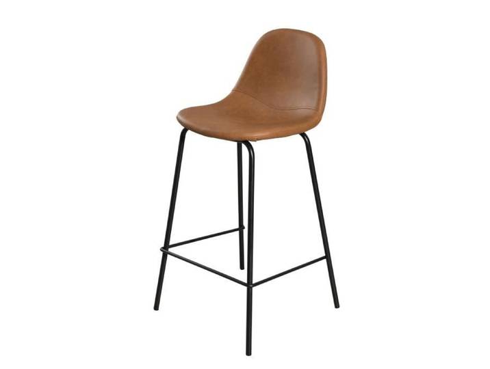 MACABANE AUGUSTIN - Lot de 2 tabourets de bar John marron hauteur d'assise 65cm