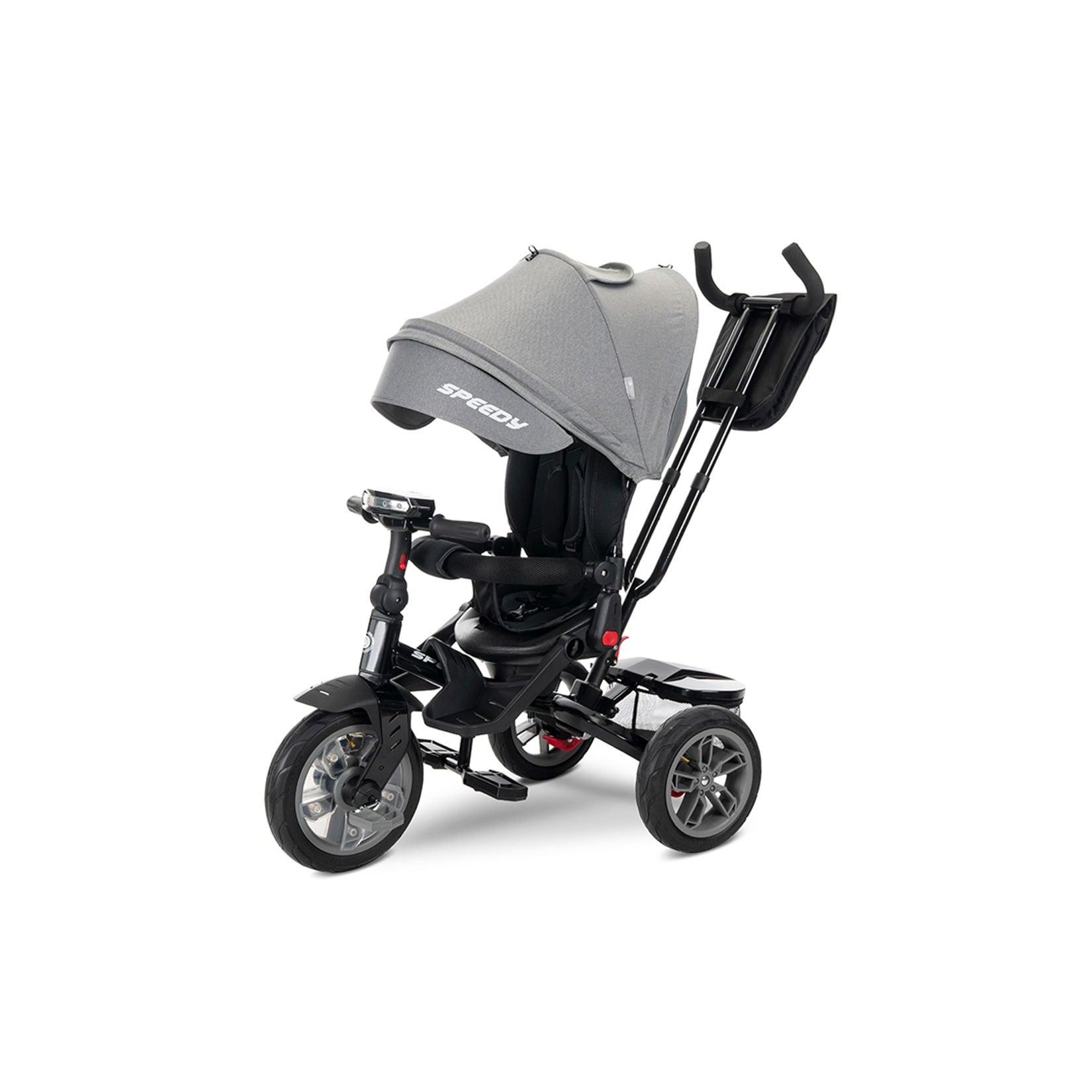 Lorelli Tricycle Speedy, Luftreifen, drehbarer Sitz, Musik, Licht, Schubstange dunkelgrau