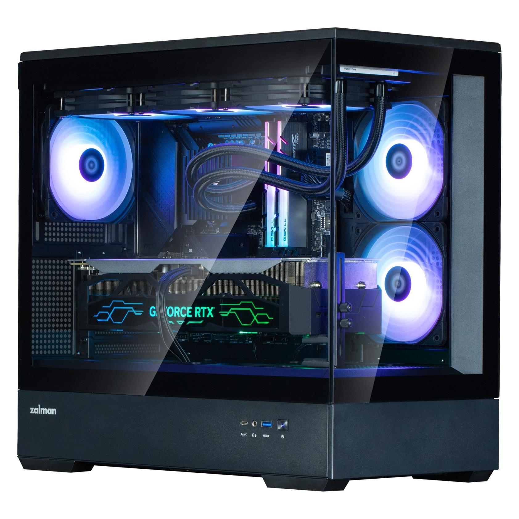Zalman GHE P30 V2 micro-ATX Geh??use Tempered Glass Panoramic View - Schwarz (mATX, Mini-ITX) (P30 Black V2)