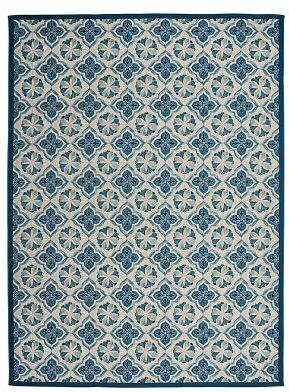 "Caprice Indoor/Outdoor Rug - Blue, 7'10"" x 9'10"" - Ballard Designs"
